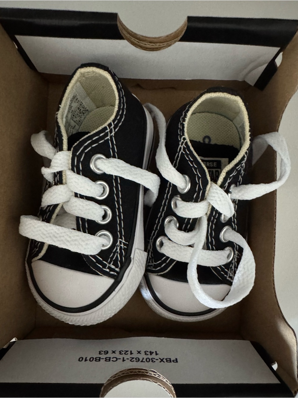 Converse Kids Black Canvas Low-Top Sneakers with White Laces